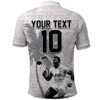Custom Fiji Rugby Pacific Champions 2024 Polo Shirt Anniversary 7 Titles - Fijians Rugby and Tapa Hibiscus White Art LT03 - Polynesian Pride