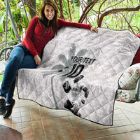 Custom Fiji Rugby Pacific Champions 2024 Quilt Anniversary 7 Titles - Fijians Rugby and Tapa Hibiscus White Art LT03 - Polynesian Pride