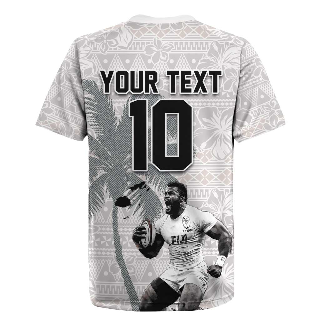 Custom Fiji Rugby Pacific Champions 2024 Rugby Jersey Anniversary 7 Titles - Fijians Rugby and Tapa Hibiscus White Art LT03 - Polynesian Pride