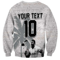 Custom Fiji Rugby Pacific Champions 2024 Sweatshirt Anniversary 7 Titles - Fijians Rugby and Tapa Hibiscus White Art LT03 - Polynesian Pride