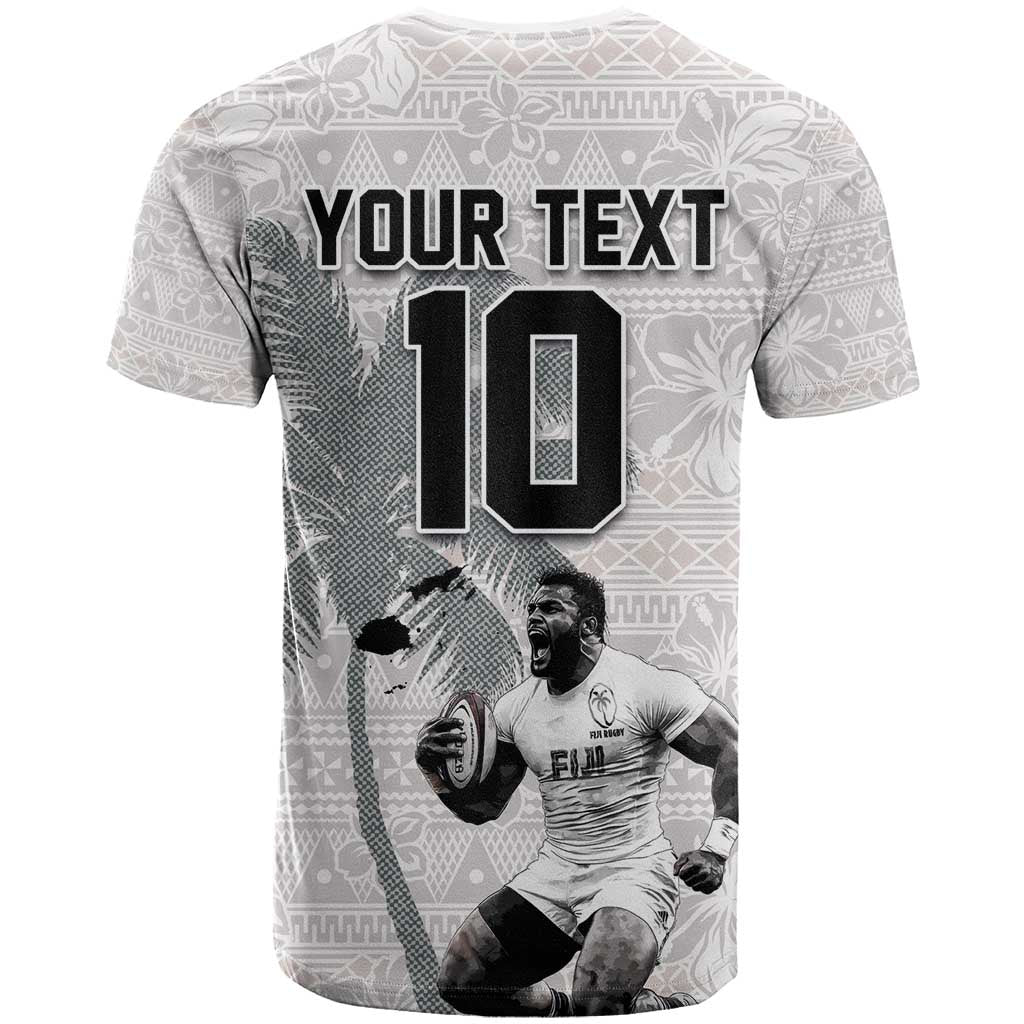 Custom Fiji Rugby Pacific Champions 2024 T Shirt Anniversary 7 Titles - Fijians Rugby and Tapa Hibiscus White Art LT03 - Polynesian Pride