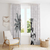 Custom Fiji Rugby Pacific Champions 2024 Window Curtain Anniversary 7 Titles - Fijians Rugby and Tapa Hibiscus White Art LT03 - Polynesian Pride