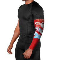 Hawaiian Mele Kalikimaka Arm Sleeves Funny Santa Riding Lei Dolphin with Kakau Tattoos LT03 - Polynesian Pride