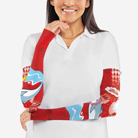 Hawaiian Mele Kalikimaka Arm Sleeves Funny Santa Riding Lei Dolphin with Kakau Tattoos LT03 - Polynesian Pride