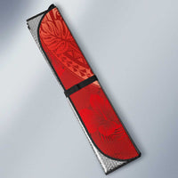 Hawaiian Mele Kalikimaka Auto Sun Shade Funny Santa Riding Lei Dolphin with Kakau Tattoos - Polynesian Pride