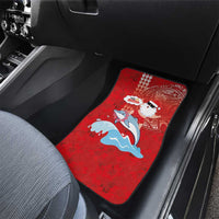 Hawaiian Mele Kalikimaka Car Mats Funny Santa Riding Lei Dolphin with Kakau Tattoos LT03 - Polynesian Pride