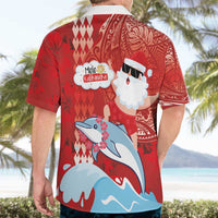 Hawaiian Mele Kalikimaka Hawaiian Shirt Funny Santa Riding Lei Dolphin with Kakau Tattoos LT03 - Polynesian Pride