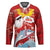 Hawaiian Mele Kalikimaka Hockey Jersey Funny Santa Riding Lei Dolphin with Kakau Tattoos - Polynesian Pride