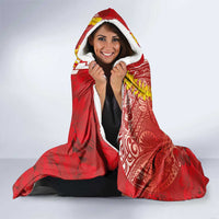 Hawaiian Mele Kalikimaka Hooded Blanket Funny Santa Riding Lei Dolphin with Kakau Tattoos LT03 - Polynesian Pride