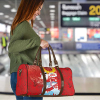 Hawaiian Mele Kalikimaka Travel Bag Funny Santa Riding Lei Dolphin with Kakau Tattoos LT03 - Polynesian Pride