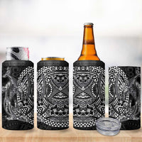 Hawaiian Whales Polynesian Art Motifs 4 in 1 Can Cooler Tumbler Black Color LT03 - Polynesian Pride