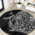 Hawaiian Whales Polynesian Art Motifs Round Carpet Black Color - Polynesian Pride