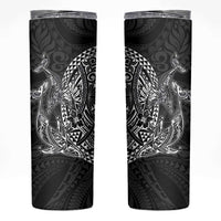 Hawaiian Whales Polynesian Art Motifs Skinny Tumbler Black Color LT03 Black - Polynesian Pride