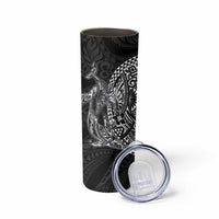 Hawaiian Whales Polynesian Art Motifs Skinny Tumbler Black Color LT03 - Polynesian Pride