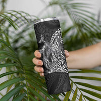 Hawaiian Whales Polynesian Art Motifs Skinny Tumbler Black Color LT03 - Polynesian Pride