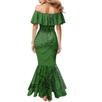 Hawaiian Whales Polynesian Art Motifs Mermaid Dress Green Color LT03 - Polynesian Pride