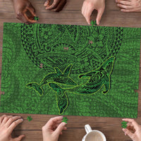 Hawaiian Whales Polynesian Art Motifs Puzzle Green Color LT03 - Polynesian Pride