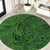 Hawaiian Whales Polynesian Art Motifs Round Carpet Green Color - Polynesian Pride