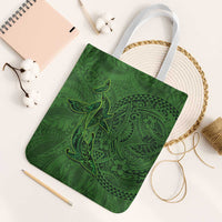 Hawaiian Whales Polynesian Art Motifs Tote Bag Green Color - Polynesian Pride