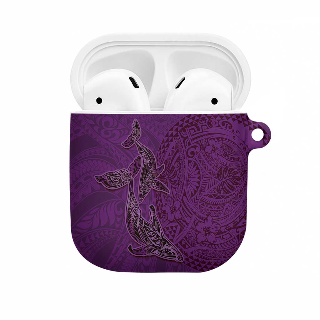 Hawaiian Whales Polynesian Art Motifs AirPods Case Purple Color LT03 Purple - Polynesian Pride