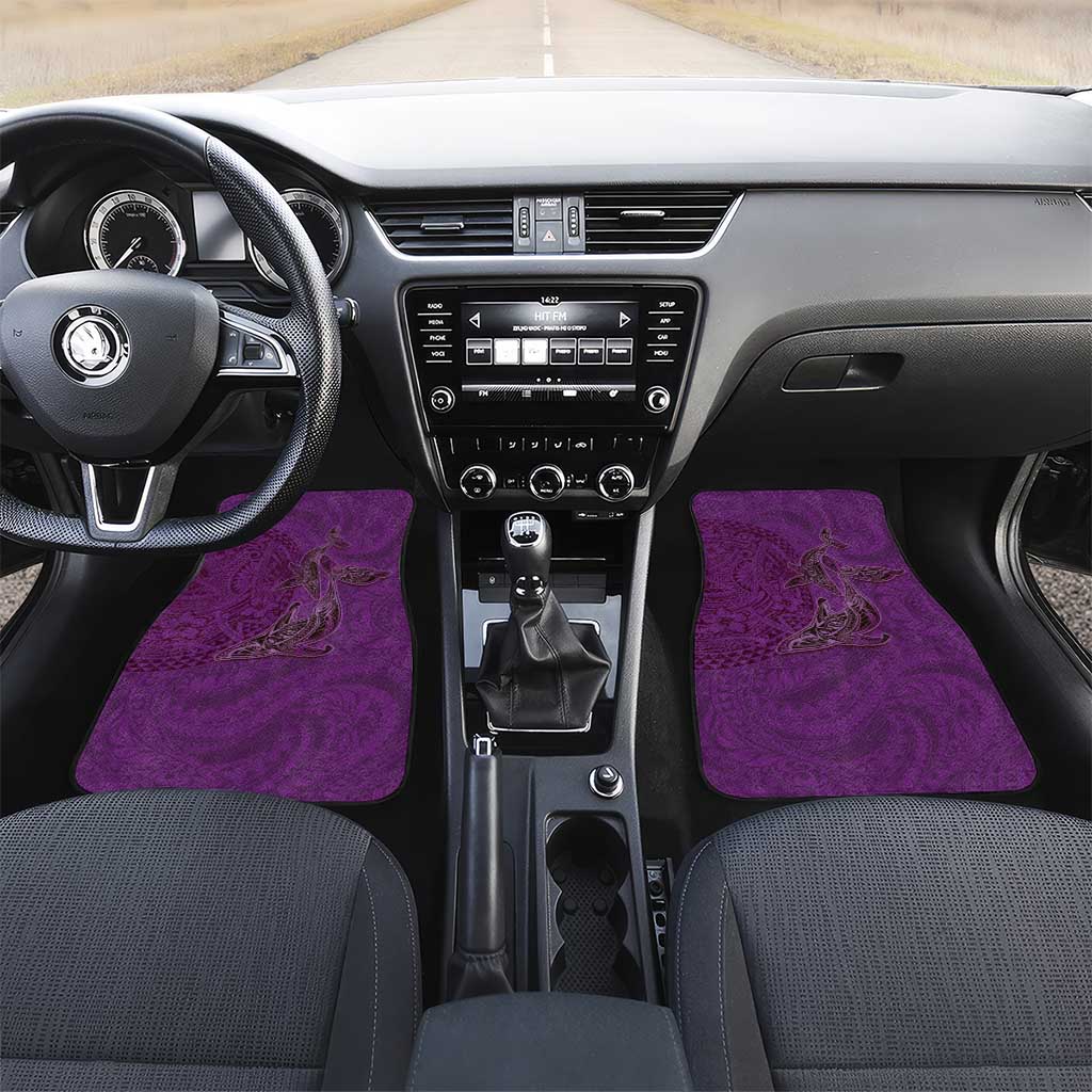 Hawaiian Whales Polynesian Art Motifs Car Mats Purple Color - Polynesian Pride