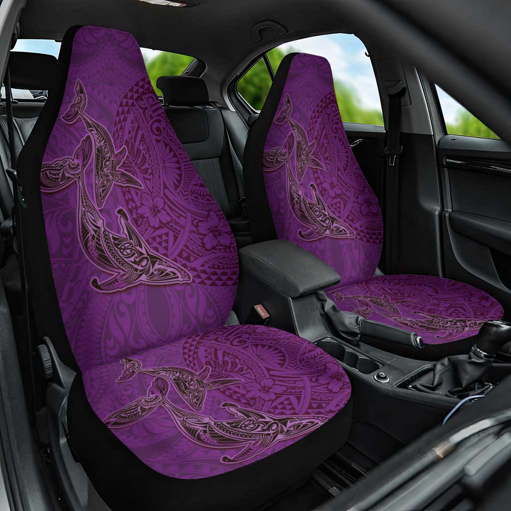 Hawaiian Whales Polynesian Art Motifs Car Seat Cover Purple Color LT03 One Size Purple - Polynesian Pride