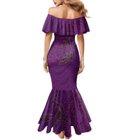 Hawaiian Whales Polynesian Art Motifs Mermaid Dress Purple Color LT03 - Polynesian Pride