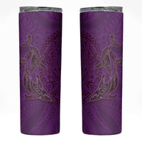 Hawaiian Whales Polynesian Art Motifs Skinny Tumbler Purple Color LT03 Purple - Polynesian Pride