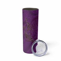 Hawaiian Whales Polynesian Art Motifs Skinny Tumbler Purple Color LT03 - Polynesian Pride