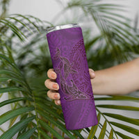 Hawaiian Whales Polynesian Art Motifs Skinny Tumbler Purple Color LT03 - Polynesian Pride