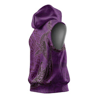 Hawaiian Whales Polynesian Art Motifs Sleeveless Hoodie Purple Color LT03 - Polynesian Pride