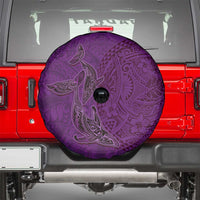 Hawaiian Whales Polynesian Art Motifs Spare Tire Cover Purple Color LT03 - Polynesian Pride