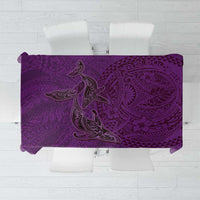 Hawaiian Whales Polynesian Art Motifs Tablecloth Purple Color - Polynesian Pride