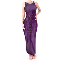 Hawaiian Whales Polynesian Art Motifs Tank Maxi Dress Purple Color LT03 Women Purple - Polynesian Pride