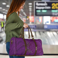 Hawaiian Whales Polynesian Art Motifs Travel Bag Purple Color - Polynesian Pride