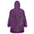 Hawaiian Whales Polynesian Art Motifs Wearable Blanket Hoodie Purple Color - Polynesian Pride