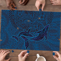 Hawaiian Whales Polynesian Art Motifs Puzzle Blue Color LT03 - Polynesian Pride