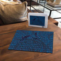 Hawaiian Whales Polynesian Art Motifs Puzzle Blue Color LT03 - Polynesian Pride
