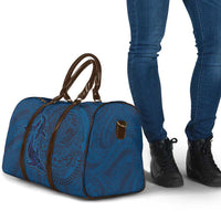 Hawaiian Whales Polynesian Art Motifs Travel Bag Blue Color - Polynesian Pride
