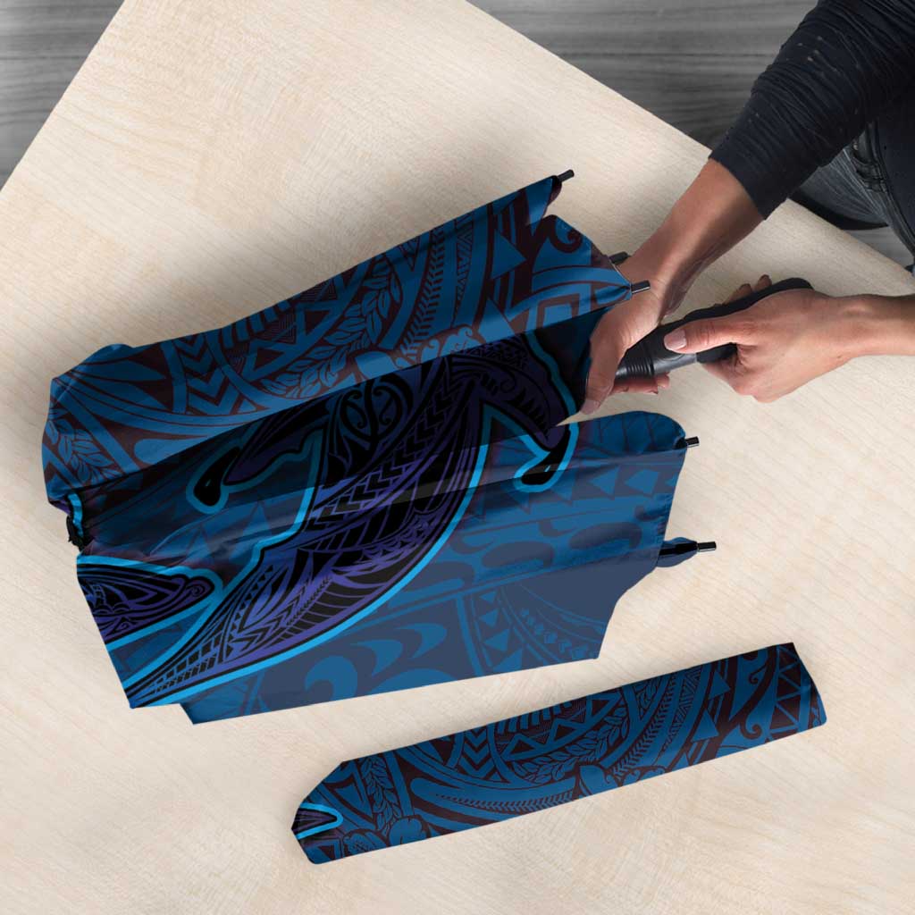 Hawaiian Whales Polynesian Art Motifs Umbrella Blue Color LT03 - Polynesian Pride