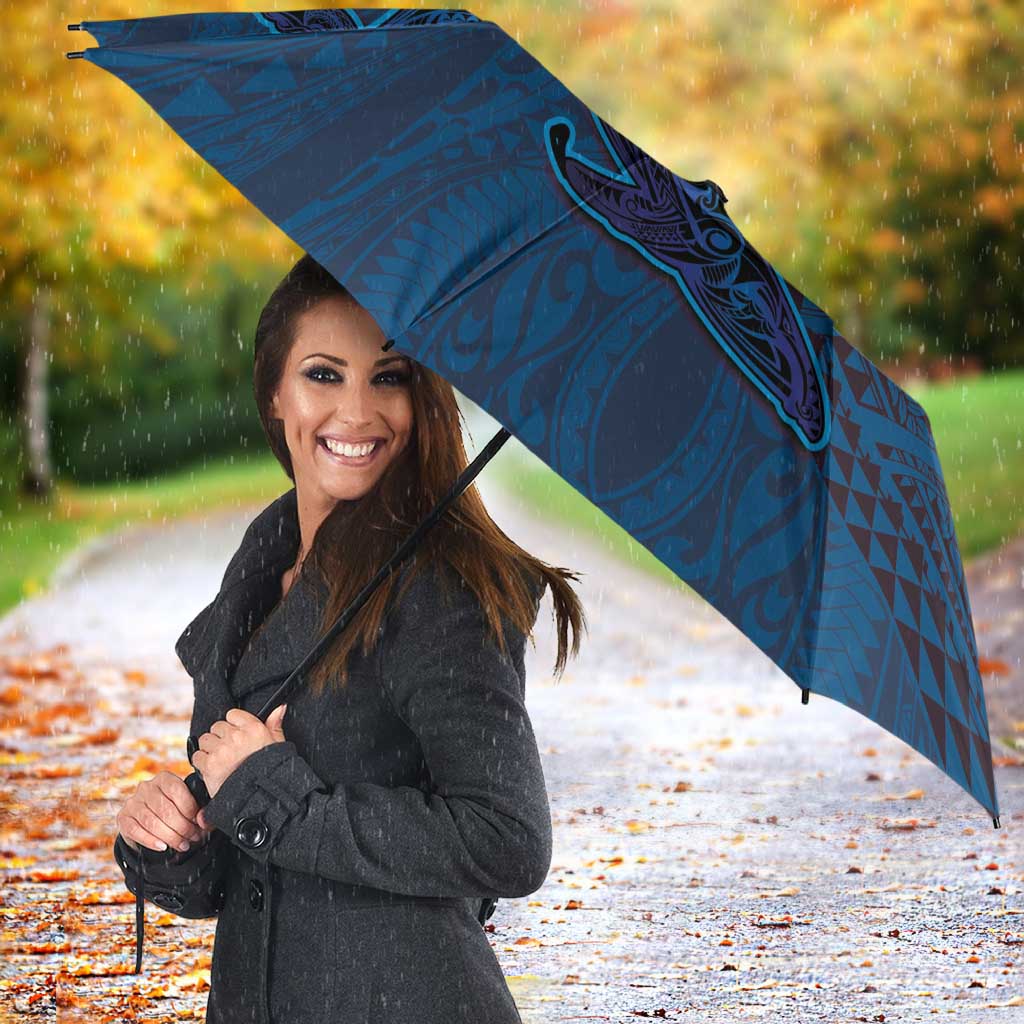 Hawaiian Whales Polynesian Art Motifs Umbrella Blue Color LT03 - Polynesian Pride