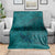 Hawaiian Whales Polynesian Art Motifs Blanket Turquoise Color - Polynesian Pride