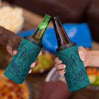 Hawaiian Whales Polynesian Art Motifs 4 in 1 Can Cooler Tumbler Turquoise Color LT03 - Polynesian Pride