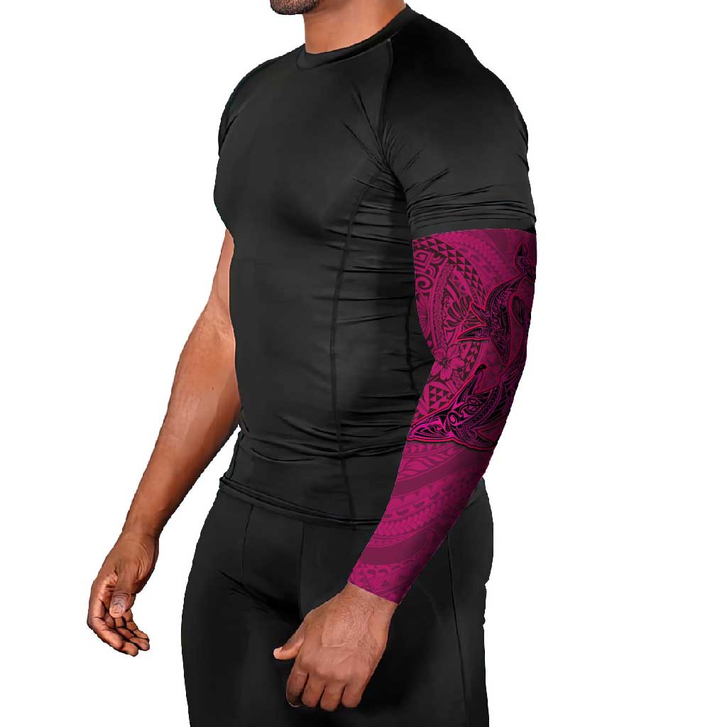 Hawaiian Whales Polynesian Art Motifs Arm Sleeves Pink Color - Polynesian Pride