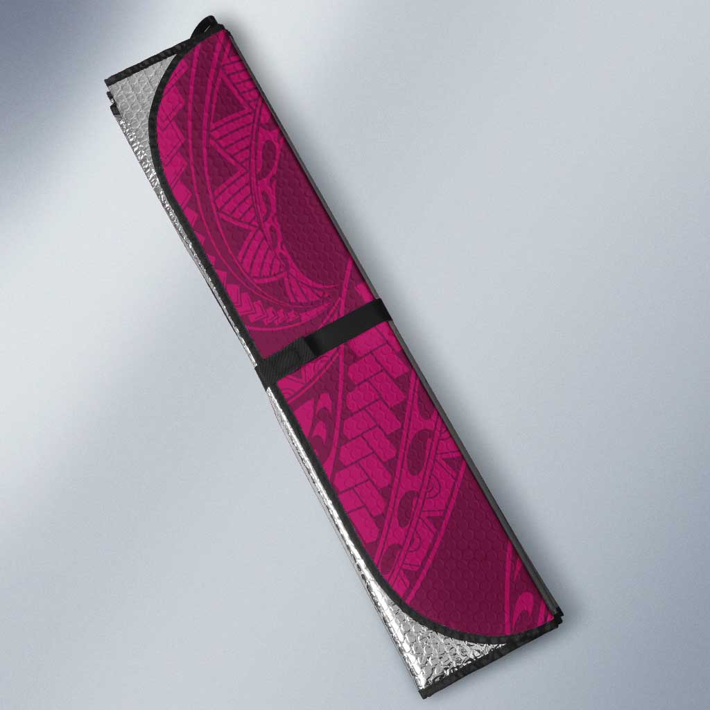 Hawaiian Whales Polynesian Art Motifs Auto Sun Shade Pink Color - Polynesian Pride
