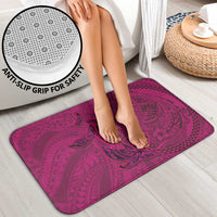 Hawaiian Whales Polynesian Art Motifs Bathroom Set Pink Color - Polynesian Pride