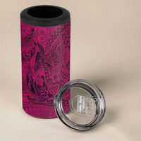 Hawaiian Whales Polynesian Art Motifs 4 in 1 Can Cooler Tumbler Pink Color LT03 - Polynesian Pride