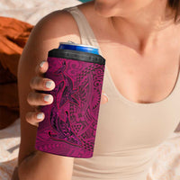 Hawaiian Whales Polynesian Art Motifs 4 in 1 Can Cooler Tumbler Pink Color LT03 - Polynesian Pride