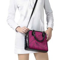 Hawaiian Whales Polynesian Art Motifs Shoulder Handbag Pink Color - Polynesian Pride
