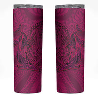 Hawaiian Whales Polynesian Art Motifs Skinny Tumbler Pink Color LT03 Pink - Polynesian Pride